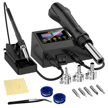 DQQKMM Soldering Iron Station, 2-in-1 Soldering Station Kit, Digital Soldering Station