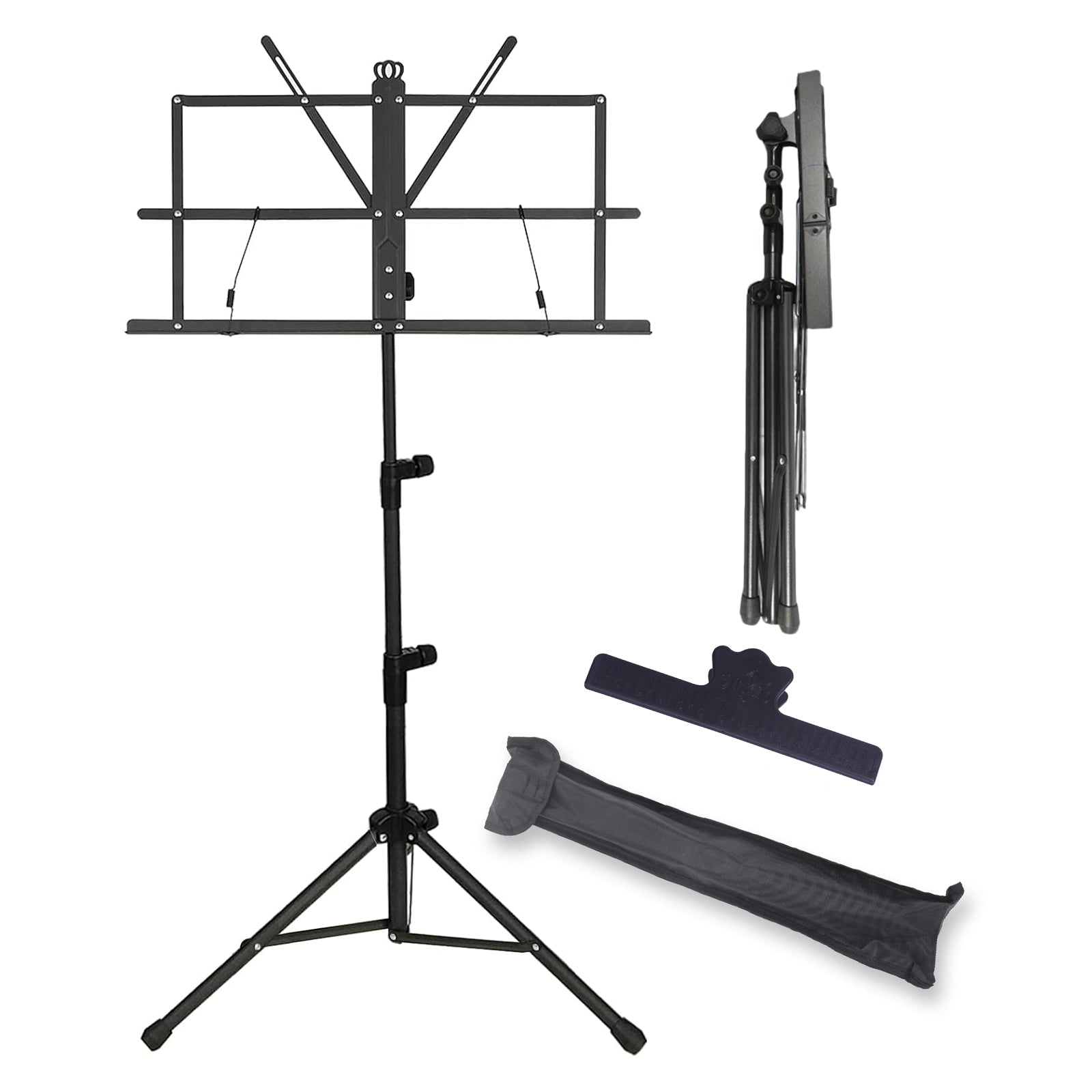 DQQKMM Sheet Music Stand, Collapsible Adjustable Music Stands with Carrying Bag (145cm/57.1in ）