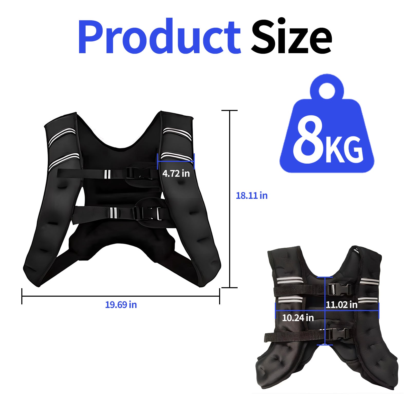 DQQKMM Adjustable Weighted Vests, 8kg Strength Training Weight Vests with Detachable Phone Pouch for Workout Vest