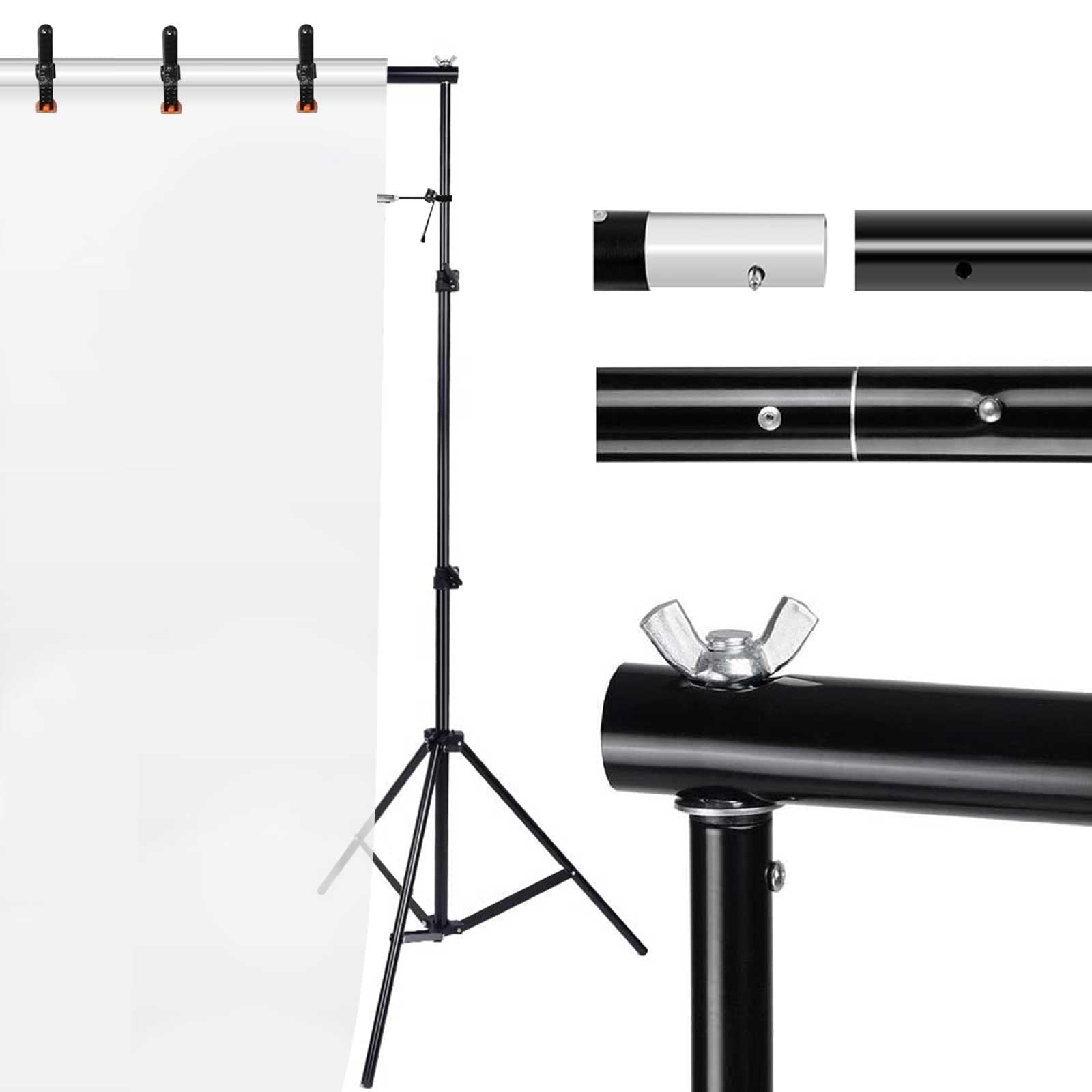 DQQKMM 10×8.5ft Backdrop Stand Kit,Adjustable Photography Studio Backdrop, 4 Crossbars, 6 Spring Clamps, 4 Backdrop Clips, 2 Sandbags and Carrying Bag for Studio Photography & Party Ceremony(2.6mX3m)