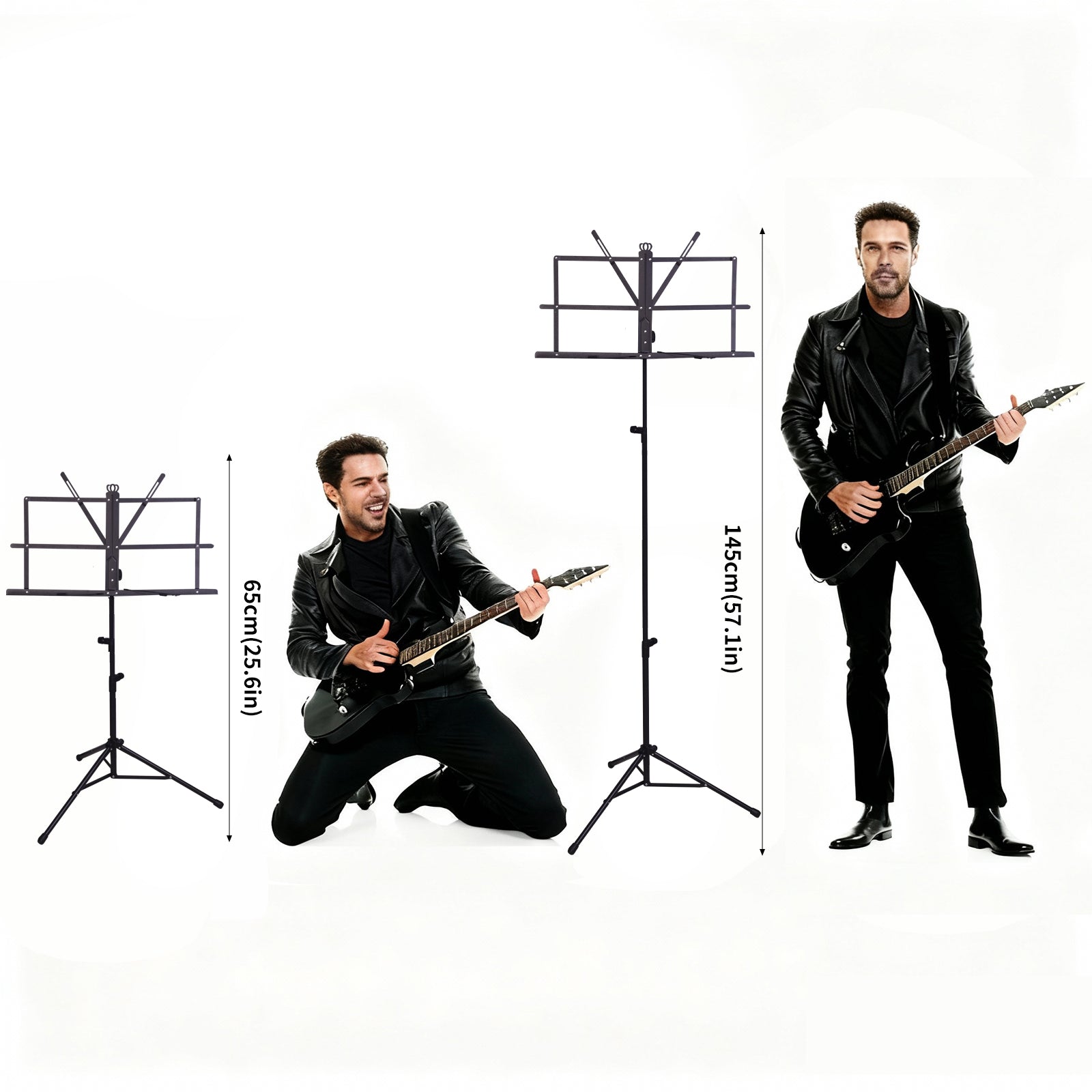 DQQKMM Sheet Music Stand, Collapsible Adjustable Music Stands with Carrying Bag (145cm/57.1in ）
