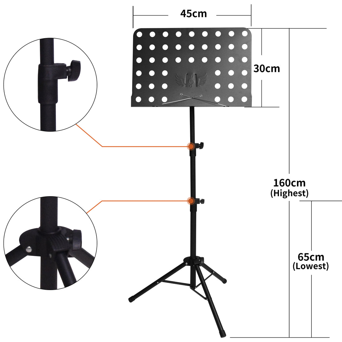 DQQKMM Sheet Music Stand, Collapsible Adjustable Music Stands with Carrying Bag (160cm/63in ）
