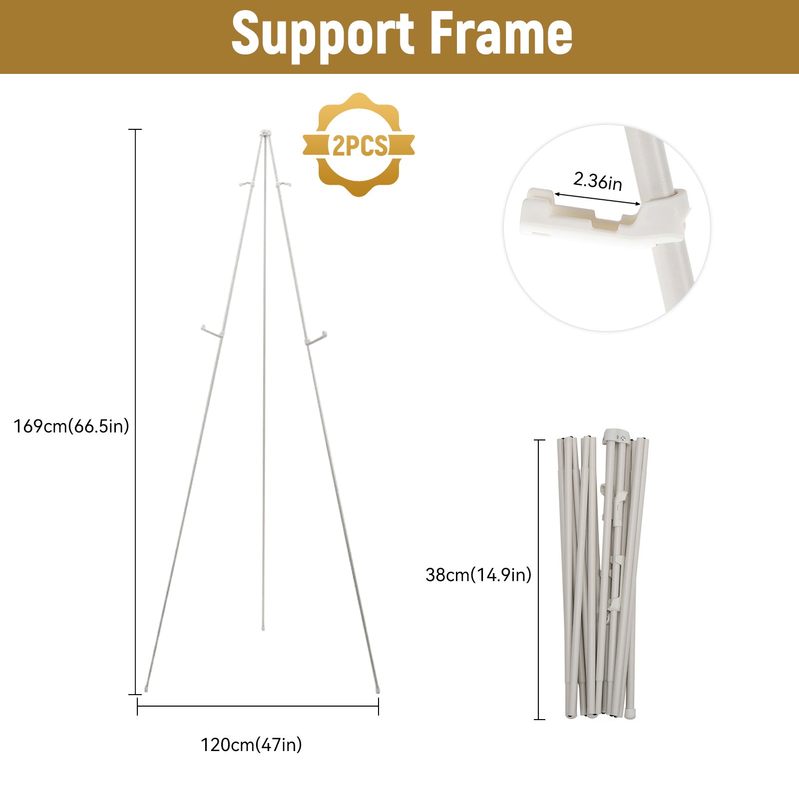 DQQKMM Easel Stand for Display, 2PCS Adjustable 66'' Foldable Art Easel for Painting, Crafts, Banner(white)