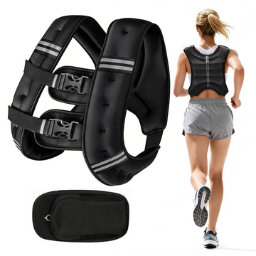 DQQKMM Adjustable Weighted Vests, 8kg Strength Training Weight Vests with Detachable Phone Pouch for Workout Vest
