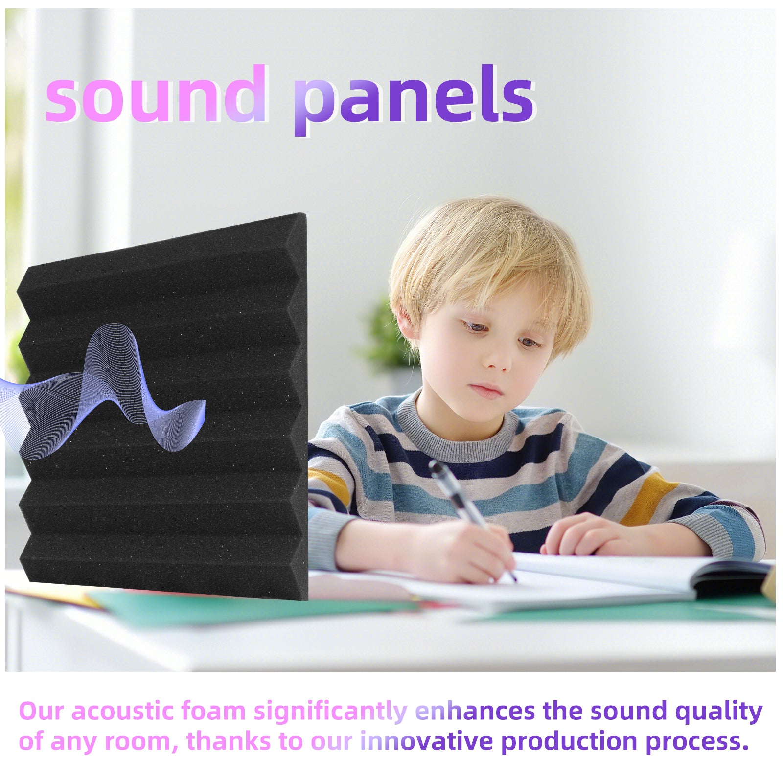 DQQKMM 24 Pack Sound Deadening Panels,12"X12"X2" Acoustic Sound Panels, Noise Canceling Foam Wedge Panels