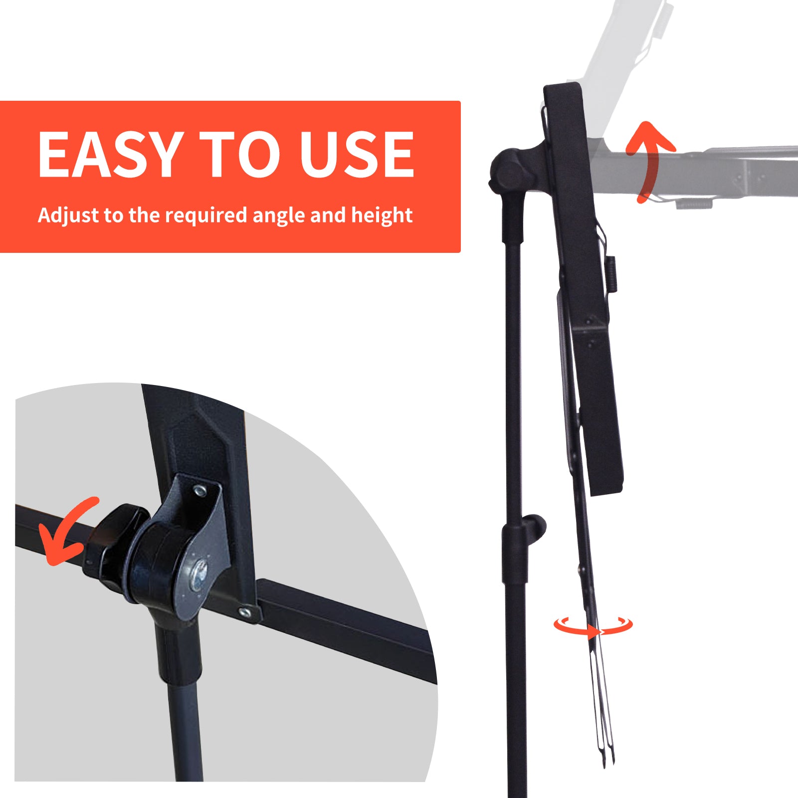 DQQKMM Sheet Music Stand, Collapsible Adjustable Music Stands with Carrying Bag (145cm/57.1in ）