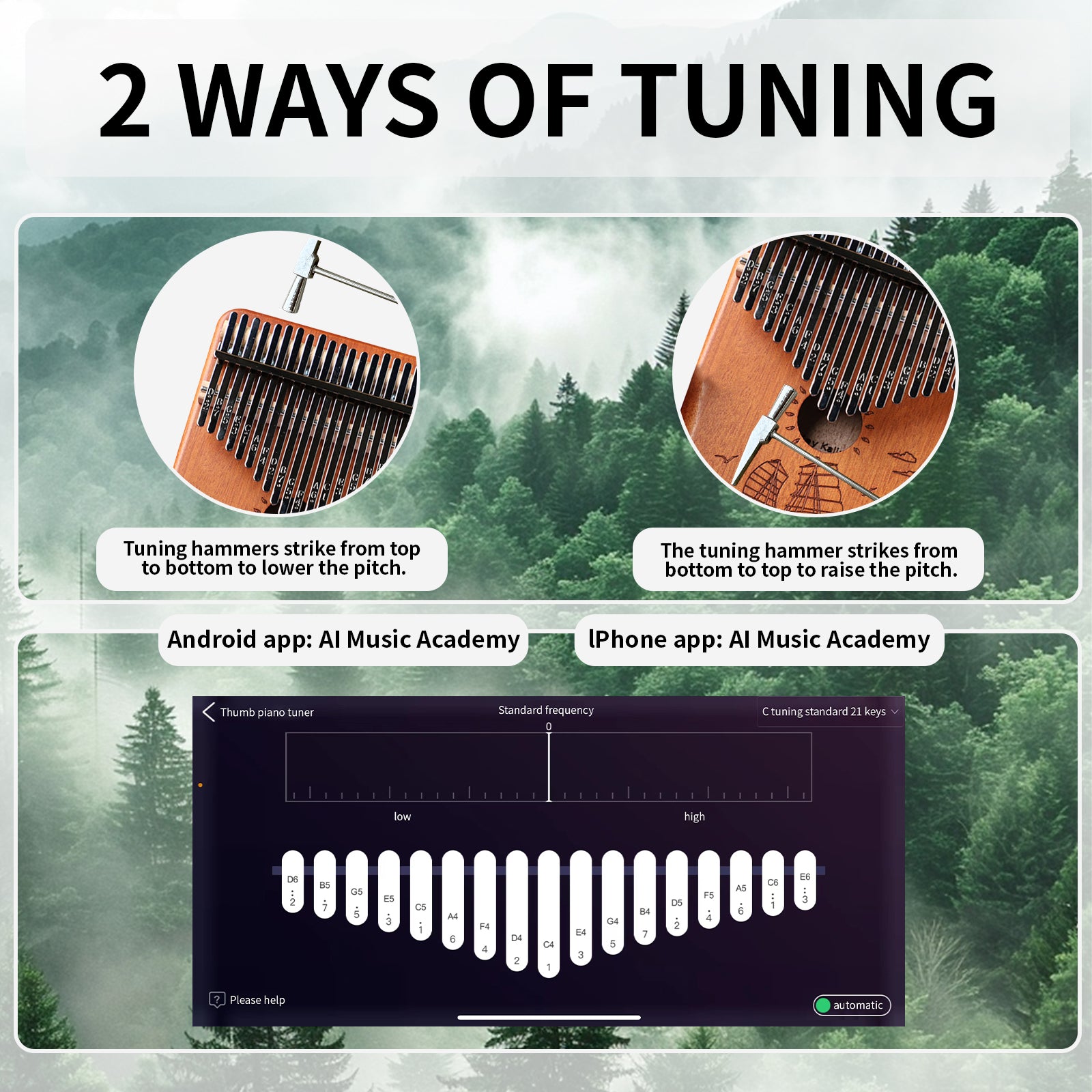 DQQKMM 21 Keys Kalimba Thumb Piano, Wood Finger Piano Kalimba Gifts for Kids and Adults Beginners