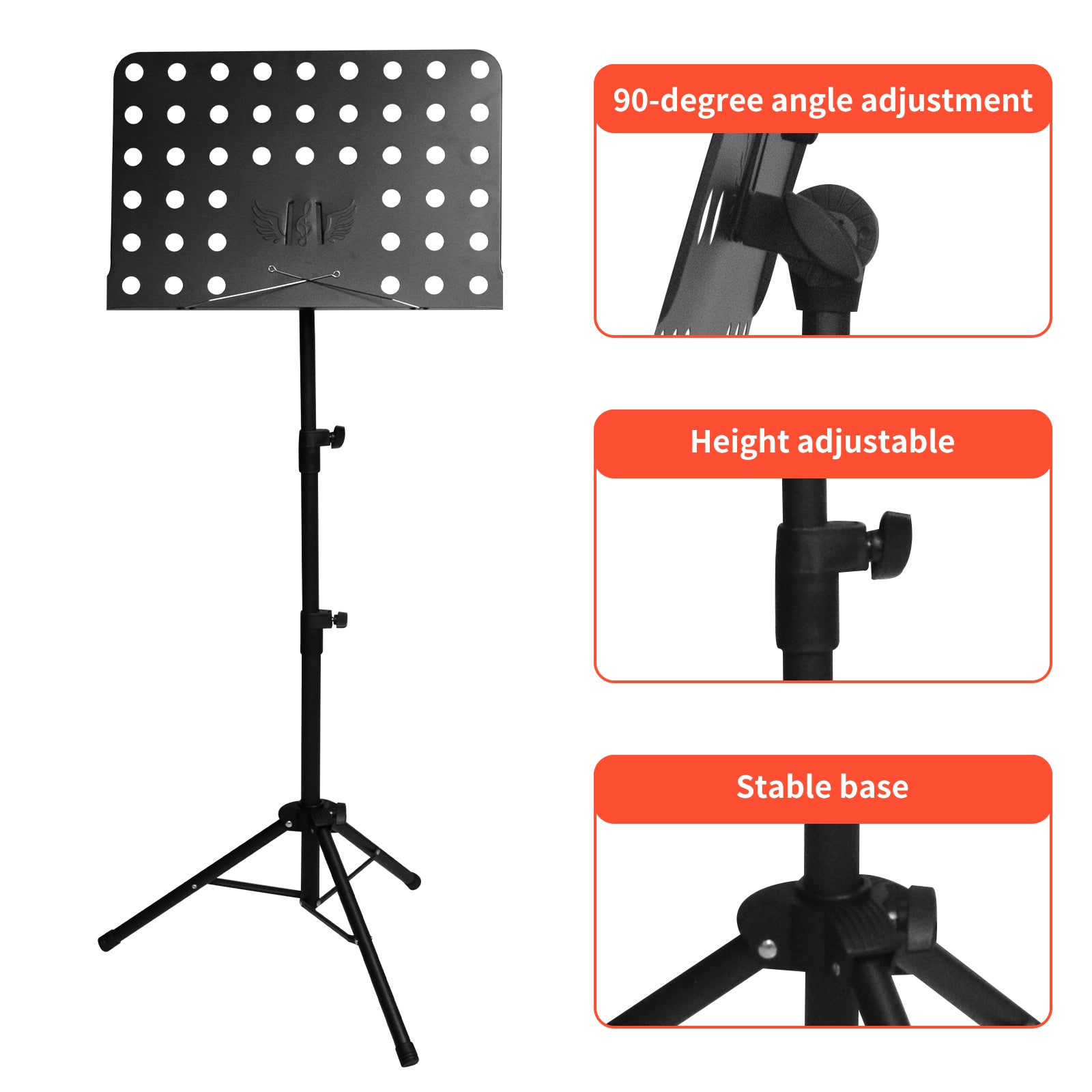 DQQKMM Sheet Music Stand, Collapsible Adjustable Music Stands with Carrying Bag (160cm/63in ）