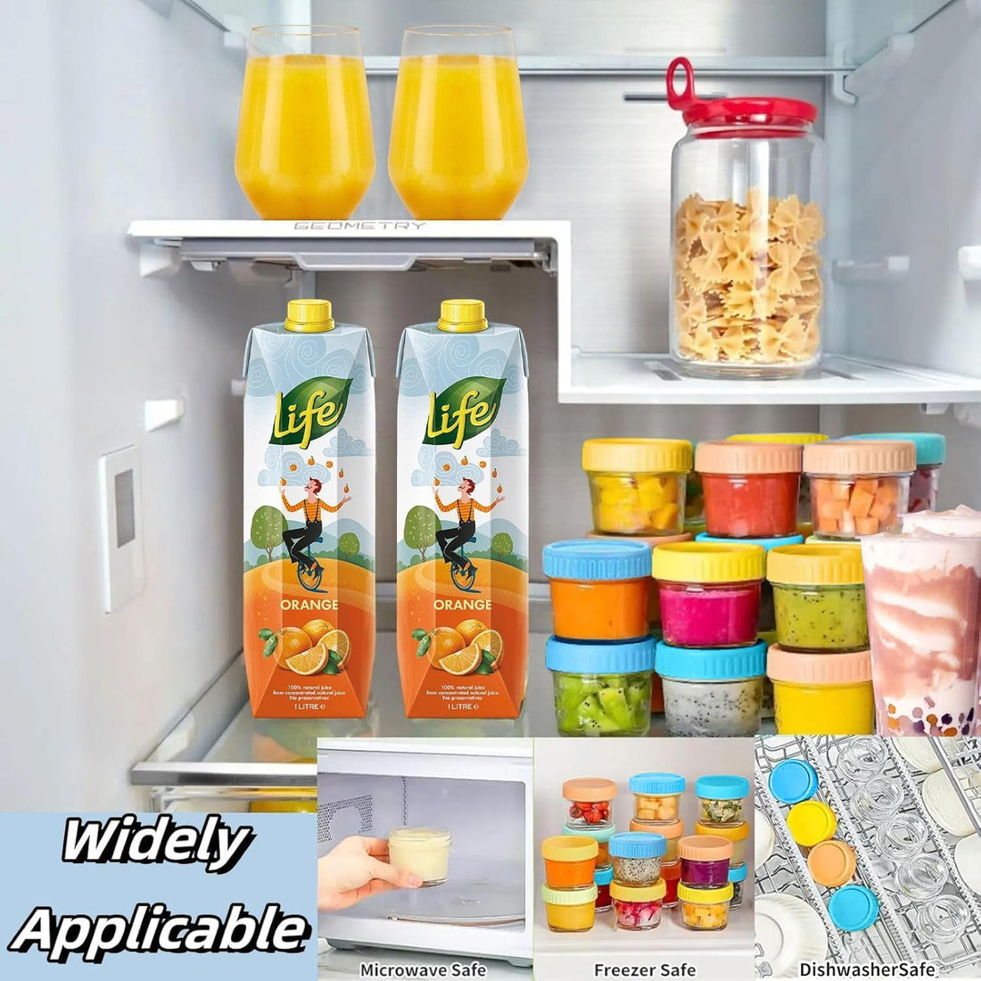 DQQKMM 12 Pack Glass Baby Food Storage Containers, 4oz Baby Food Jars with Airtight Lids, Small Containers Freezer Storage with Airtight Lids Leak Proof for Baby Food