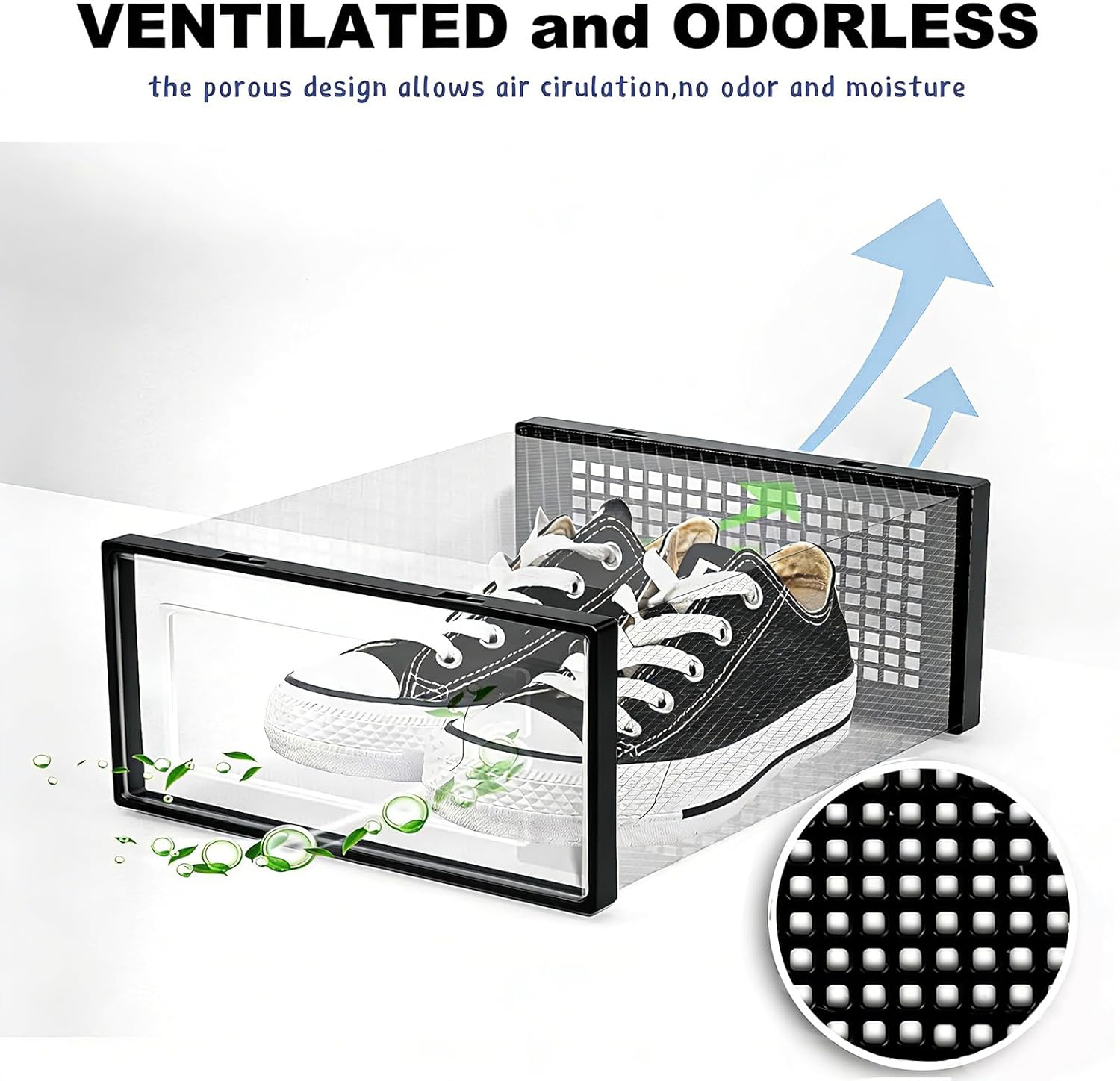 DQQKMM 12-Pack XL Shoe Storage Box, Clear Shoe box Plastic Stackable Shoe Organizer for Closet, Space Saving Foldable Shoe Rack Sneaker Container Bin Holder(black)