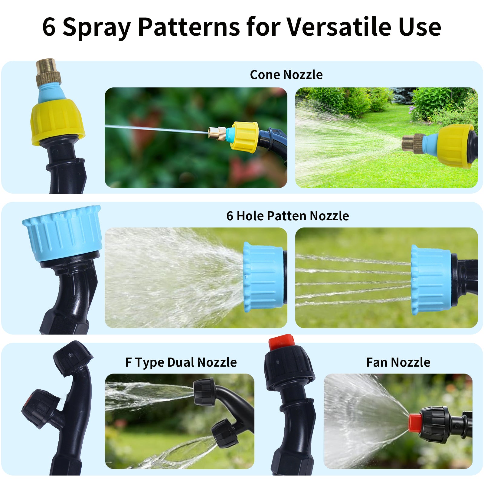 DQQKMM 8L Rechargeable Electric Sprayer, 2000mAh Battery, Digital Display, 3 Speeds, 4 Nozzles & Telescopic Wand for Lawn, Garden Cleaning