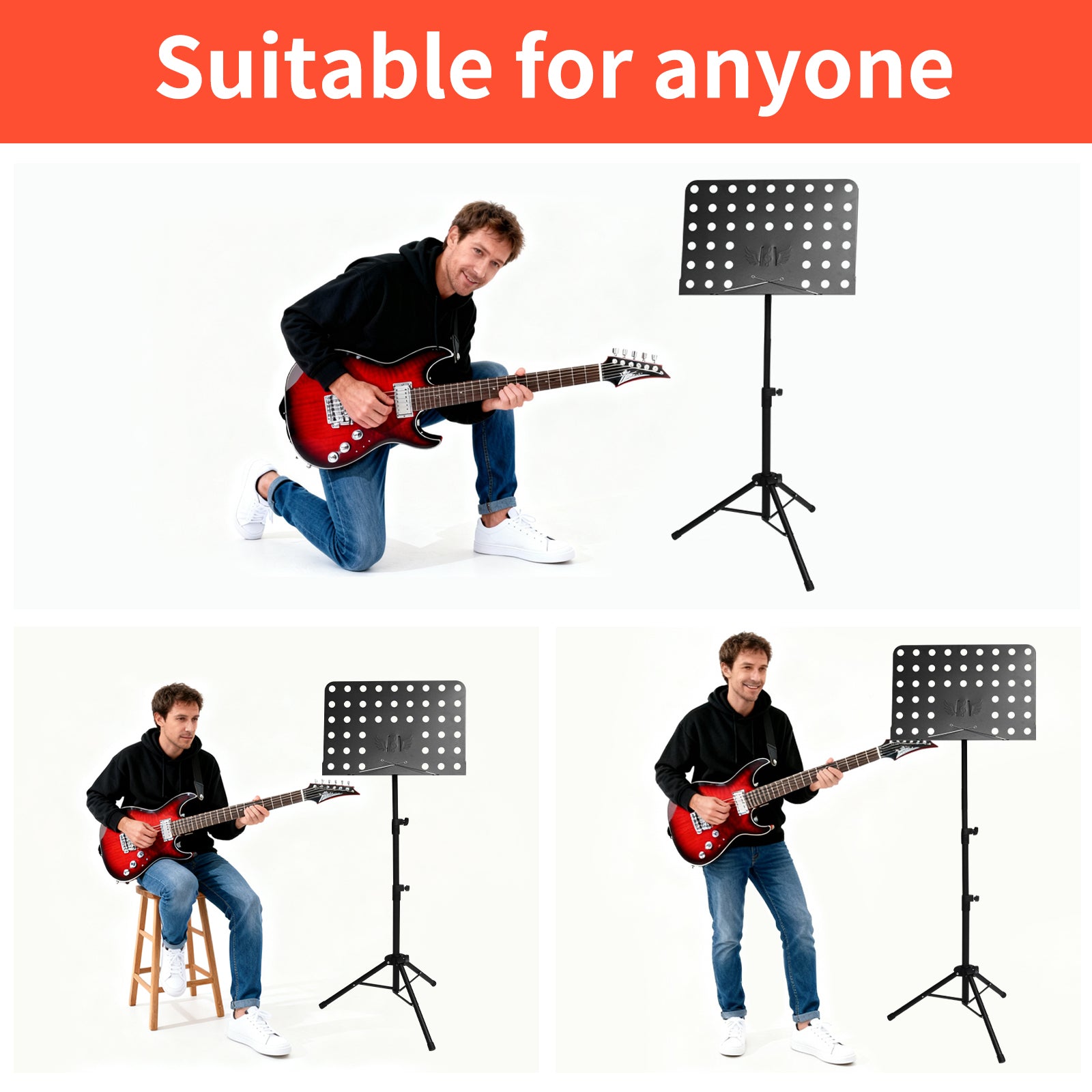 DQQKMM Sheet Music Stand, Collapsible Adjustable Music Stands with Carrying Bag (160cm/63in ）