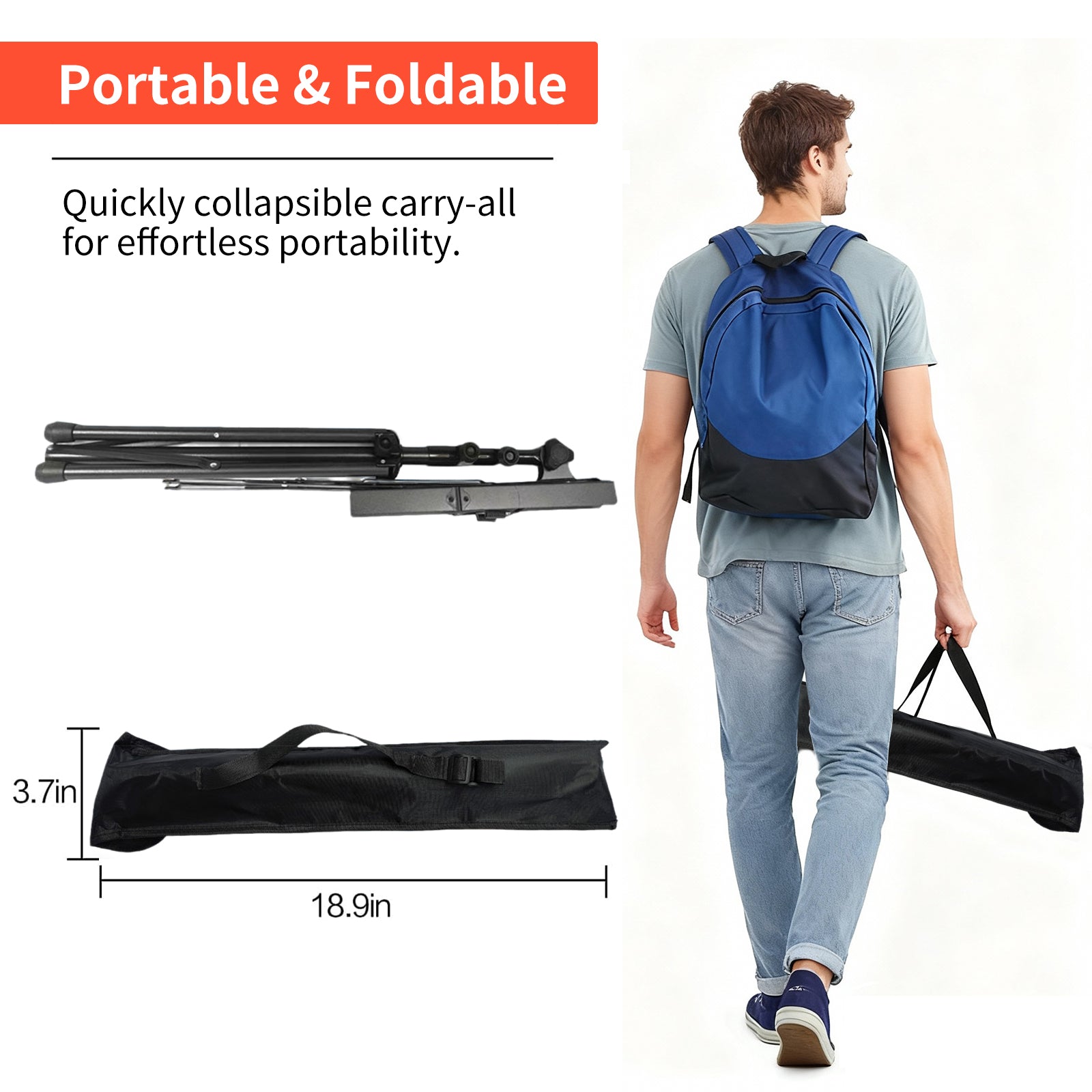 DQQKMM Sheet Music Stand, Collapsible Adjustable Music Stands with Carrying Bag (145cm/57.1in ）