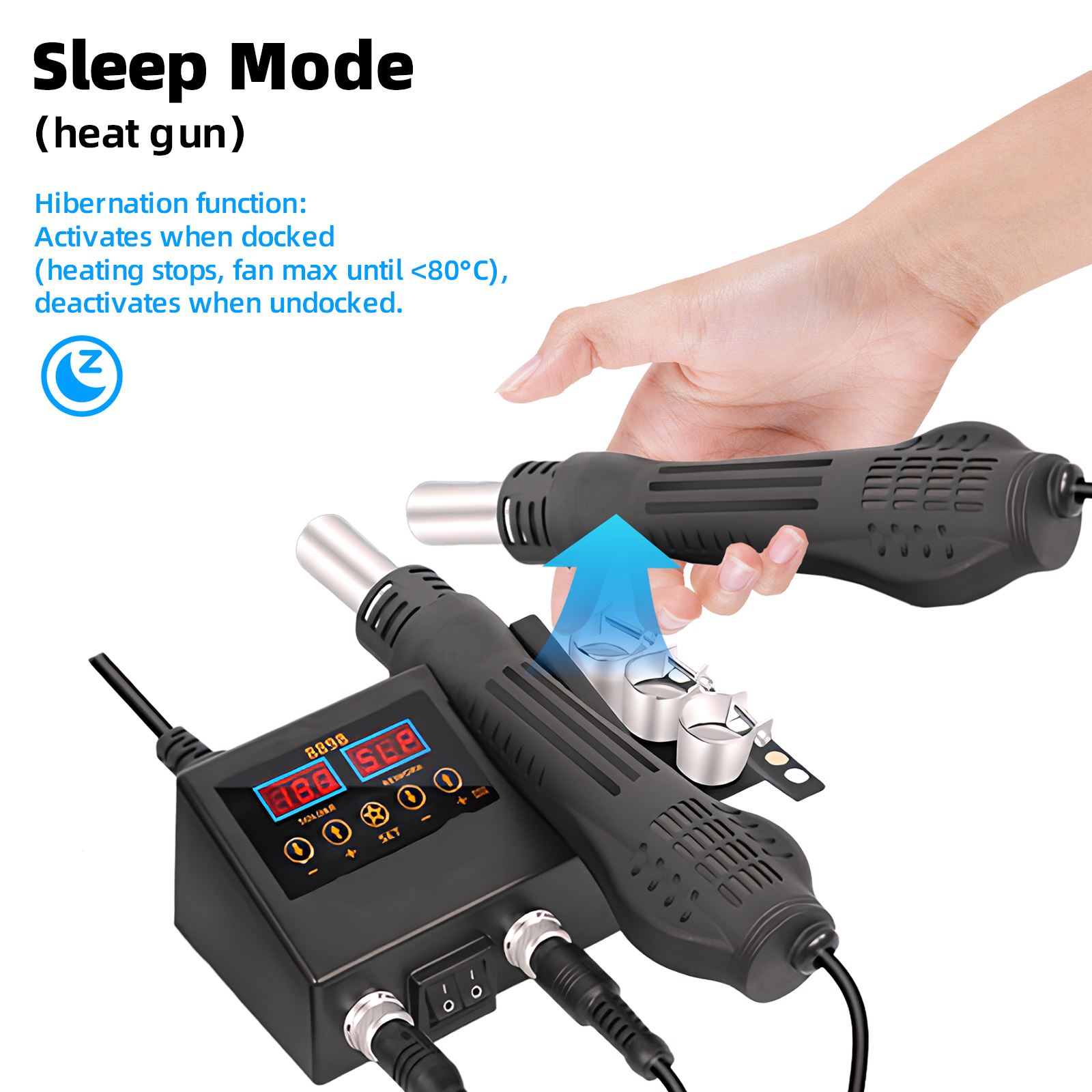 DQQKMM Soldering Iron Station, 2-in-1 Soldering Station Kit, Digital Soldering Station