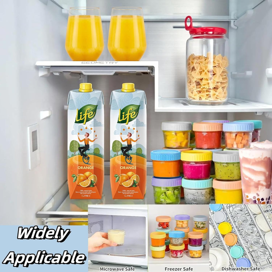 DQQKMM 6 Pack Glass Baby Food Storage Containers, 4oz/120ml Glass Baby Food Jars with Airtight Lids, Small Containers Freezer Storage with Airtight Lids Leak Proof for Baby Food