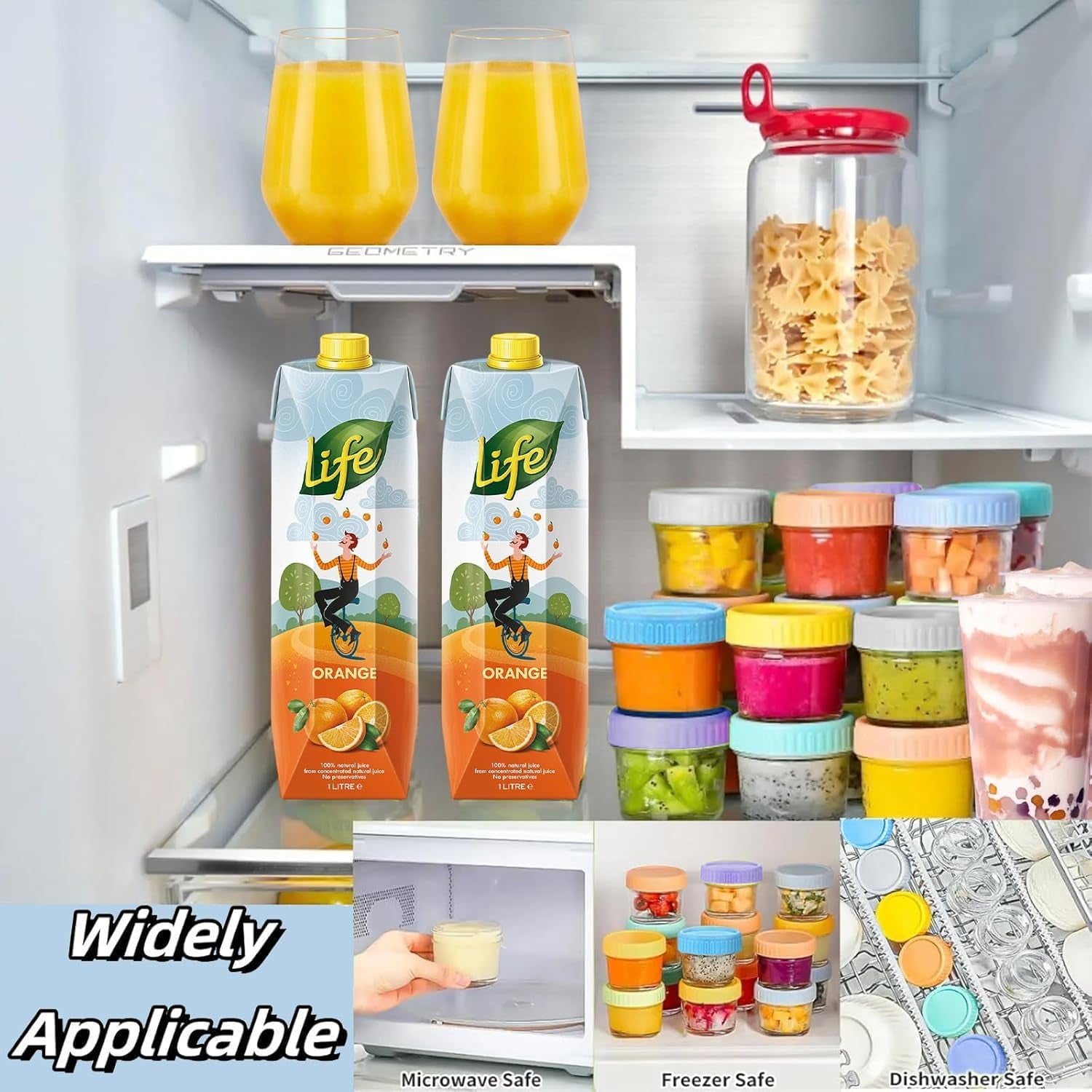 DQQKMM 6 Pack Glass Baby Food Storage Containers, 4oz/120ml Glass Baby Food Jars with Airtight Lids, Small Containers Freezer Storage with Airtight Lids Leak Proof for Baby Food
