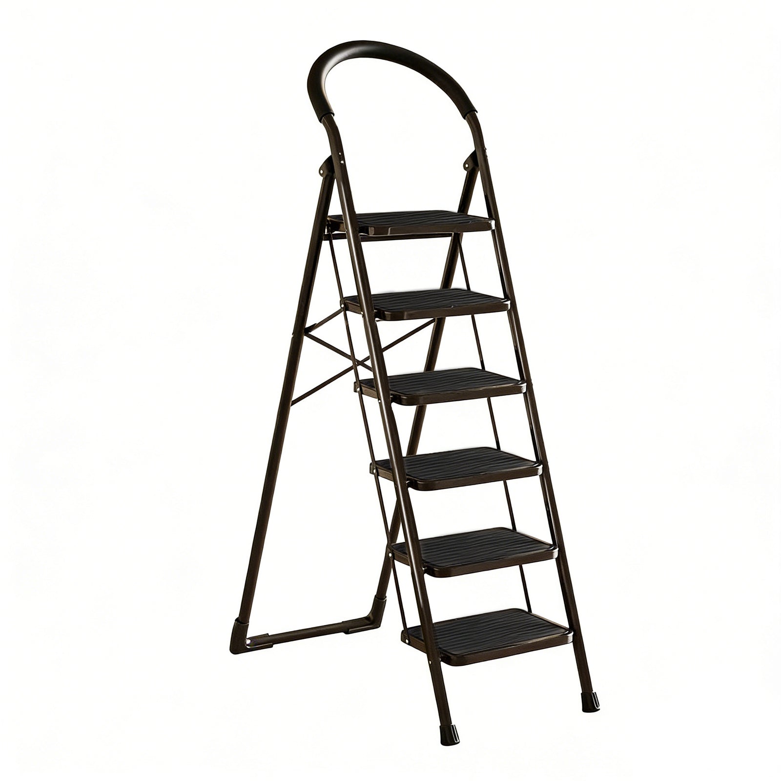 DQQKMM 5 Step Ladder, Folding Step Stool With Extra Wide Anti-Slip Pedal 330 Lbs Capacity (Black)